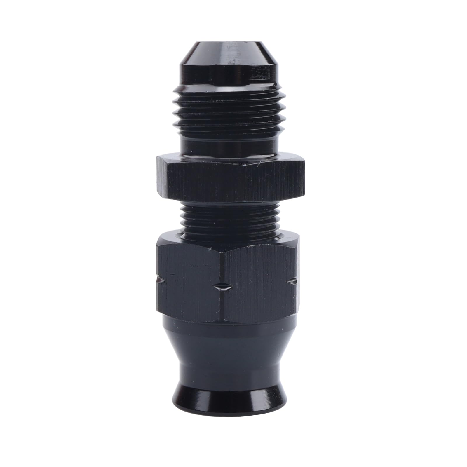 AC PERFORMANCE Aluminum Alloy -6 AN Male to 5/16 Hardline Tube Fuel Fitting Compression Adapter Black