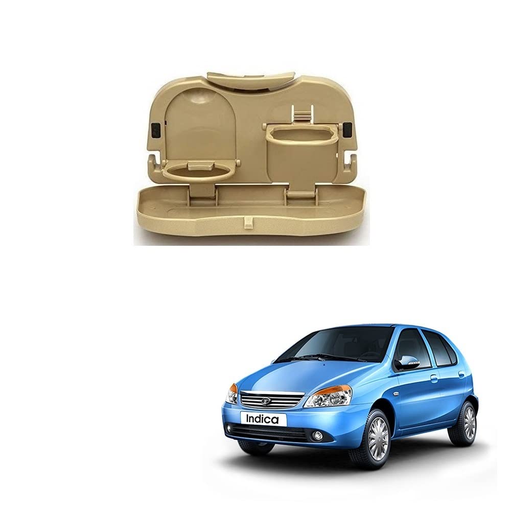 Stylish Foldable Compact Car Back Seat Tray for Food/ Drinks/ Cup/ Bottle Holder Universal Pack of 1 Suitable for Tata Indica