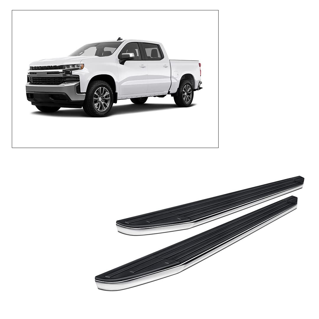 Black Horse Premium Running Boards Crew Cab Black Compatible With 2019-2024 Gmc Sierra 1500|2020-2024 Gmc Sierra 2500 Hd|2020-2024 Gmc Sierra 3500 Hd-Pr-G485