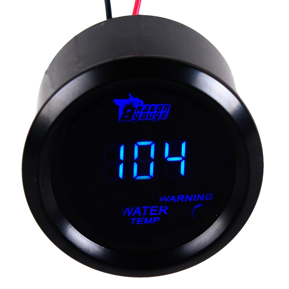 Esupport Car 2'' 52Mm Digital Water Temp Gauge Blue Led Fahrenheit F