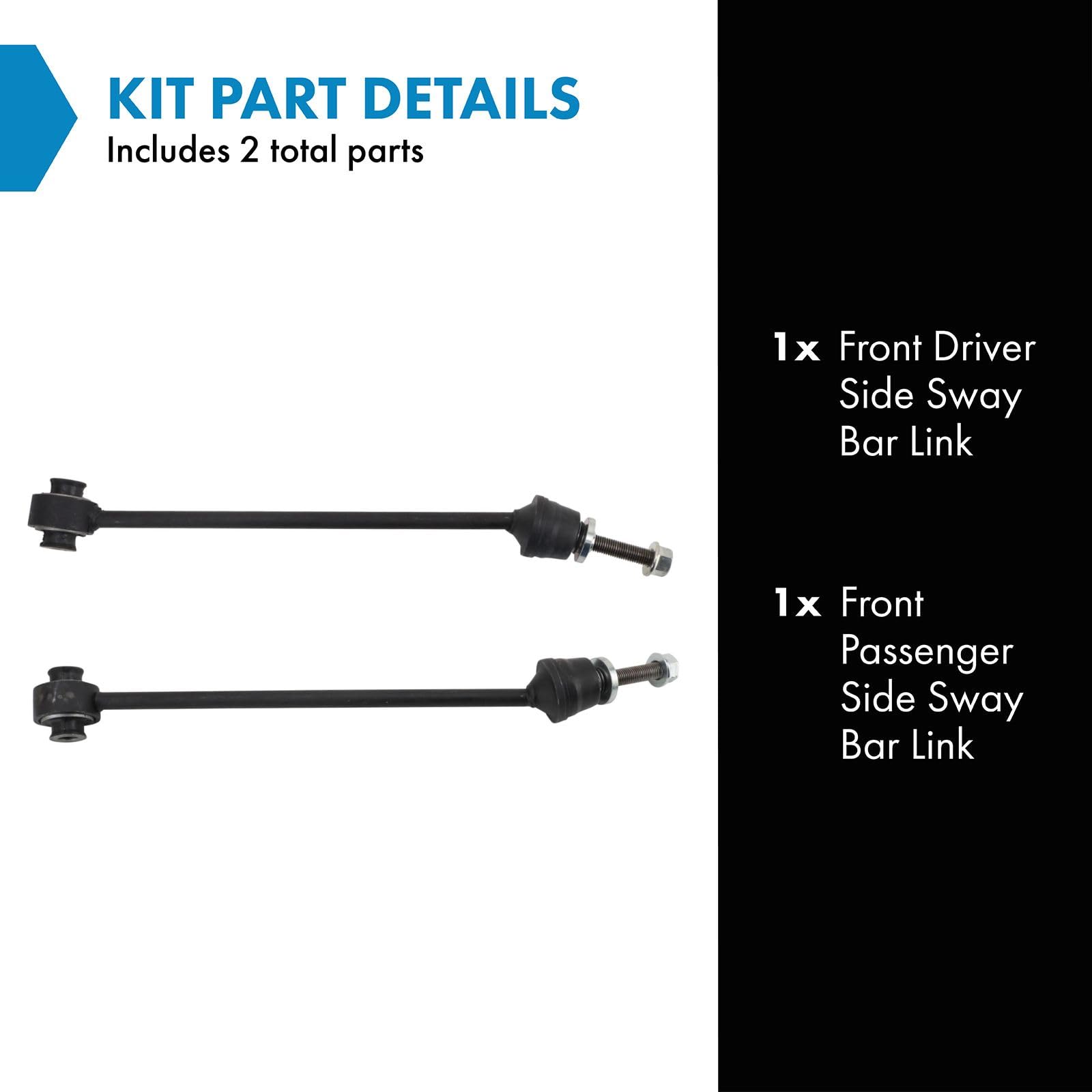 Trq Front Sway Bar Link Set Compatible With 2012-2019 Mercedes-Benz