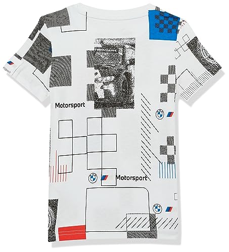 PUMA Kids' BMW M Motorsport Graphic T-Shirt, White, Large