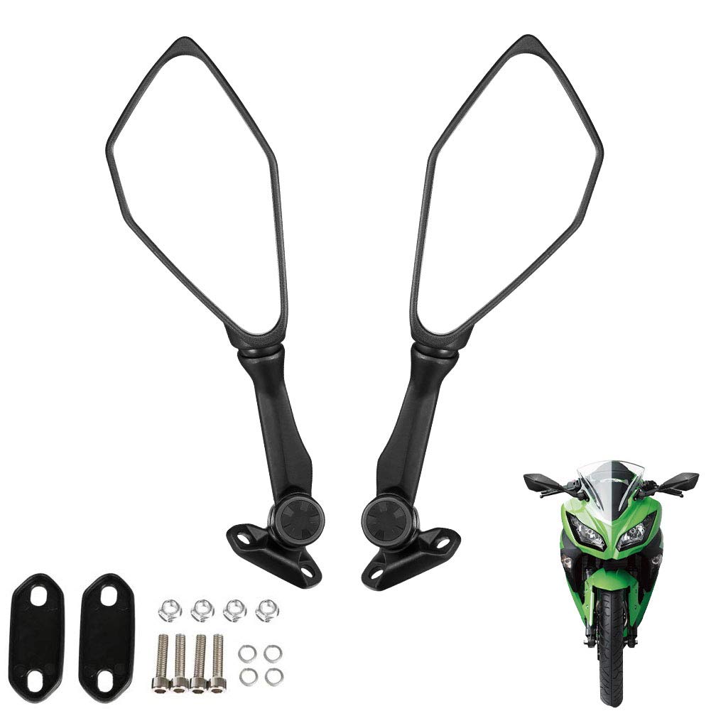 Kemimoto Compatible With Ninja 300 Mirrors Motorcycle Rear View Mirror Compatible With Ninja 250 Zx 6R 636 300R Ex300 Abs 2011-2