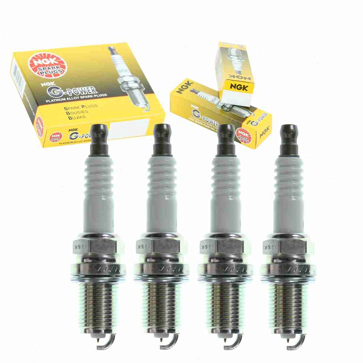 4 pc NGK G-Power Spark Plugs compatible with Nissan Frontier 2.4L L4 1998-2004