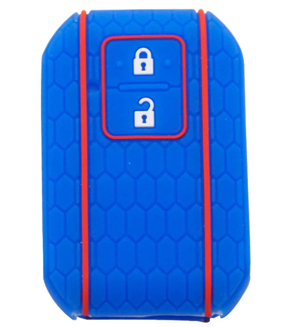 Otmik Silicone Car Key Cover Case Compatible With Suzuki New Swift Wagon R Monopoly Ignis Xl7 Soft Key Shell (Blue 2 Buttons)