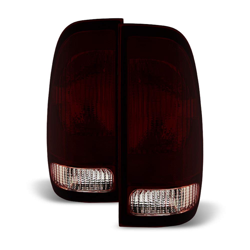 Acanii - For 1997-2003 Ford F150 99-07 F250 F350 Superduty Red Smoke Tail Lights Brake Lamps