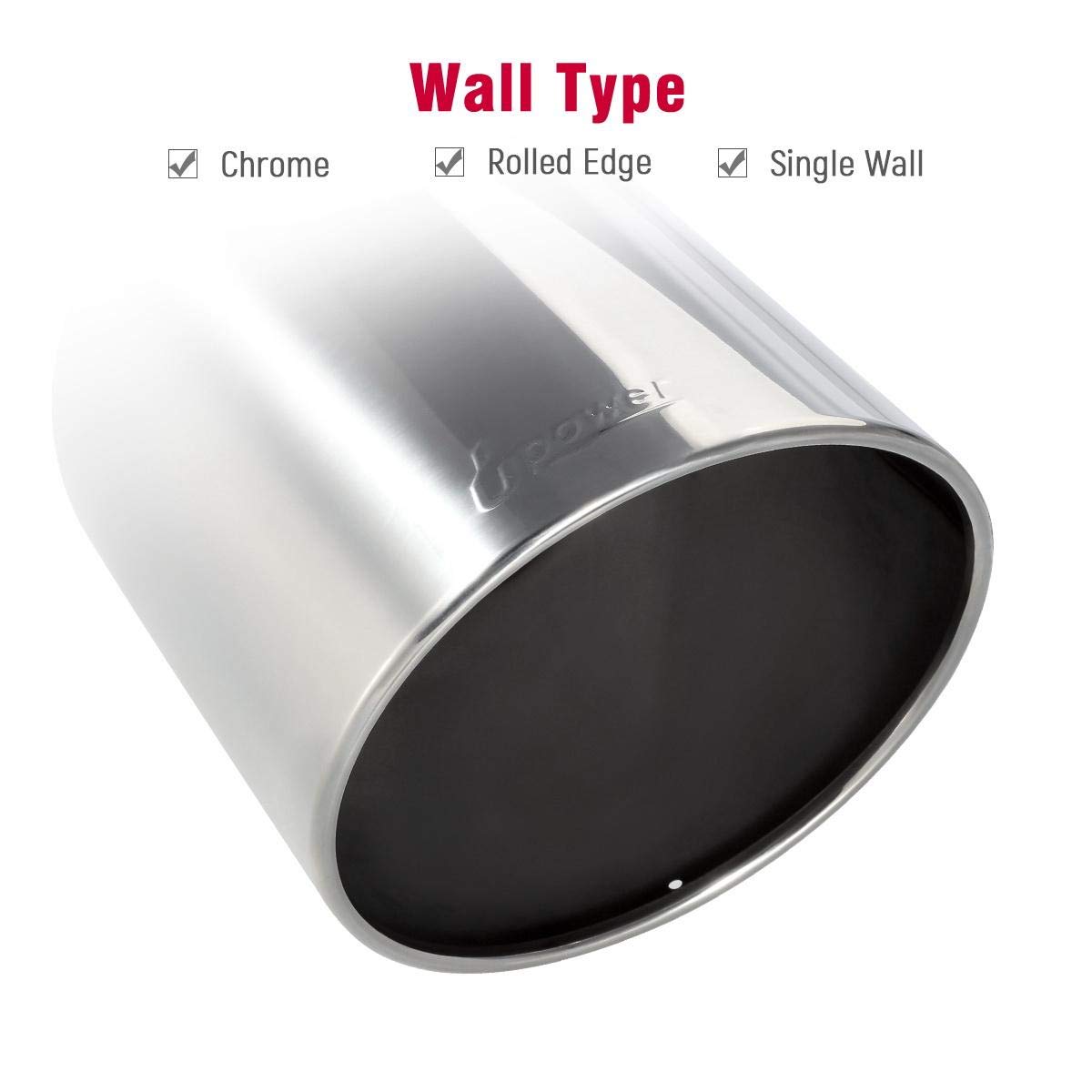 Upower 4 '' To 10 '' Exhaust Tip Mirror Polished 4 Inch Inlet 10 Inch Outlet Exhaust Tailpipe 18 '' Length Bolt-On 45 Degree Ang