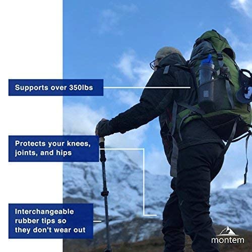 Montem Ultra Strong Hiking Poles - Aluminum, Rubber, White, 2 Poles