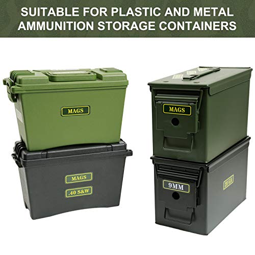 Ammo Can Vinyl Sticker Set Decal Label .410 .44 .45-70 .22 .223 .308 9Mm .380 .45 5.56 7.62 (40 Pack/40 Varieties) Choose Your V
