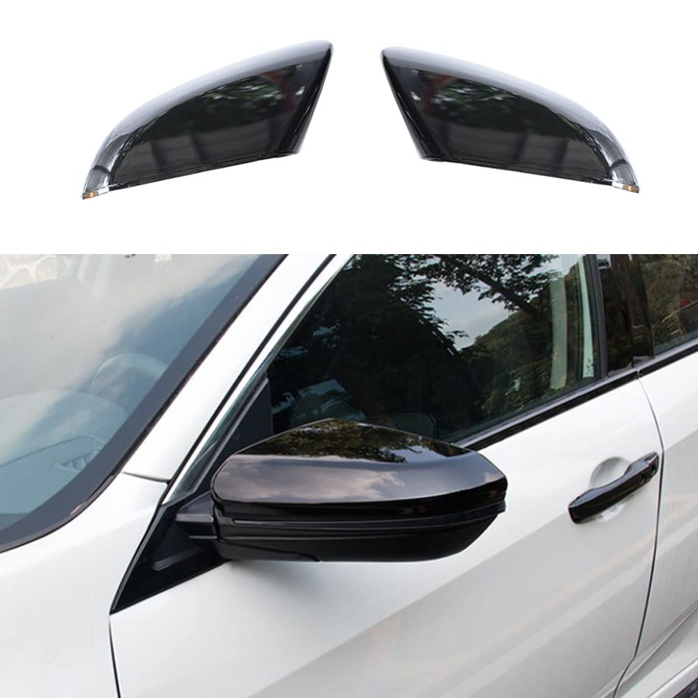 Rifoda For Civic Glossy Black Style Full Coverage Rear View Mirror Cover for Honda 10th gen Civic 2016 2017 2018 2019 2020 2021 