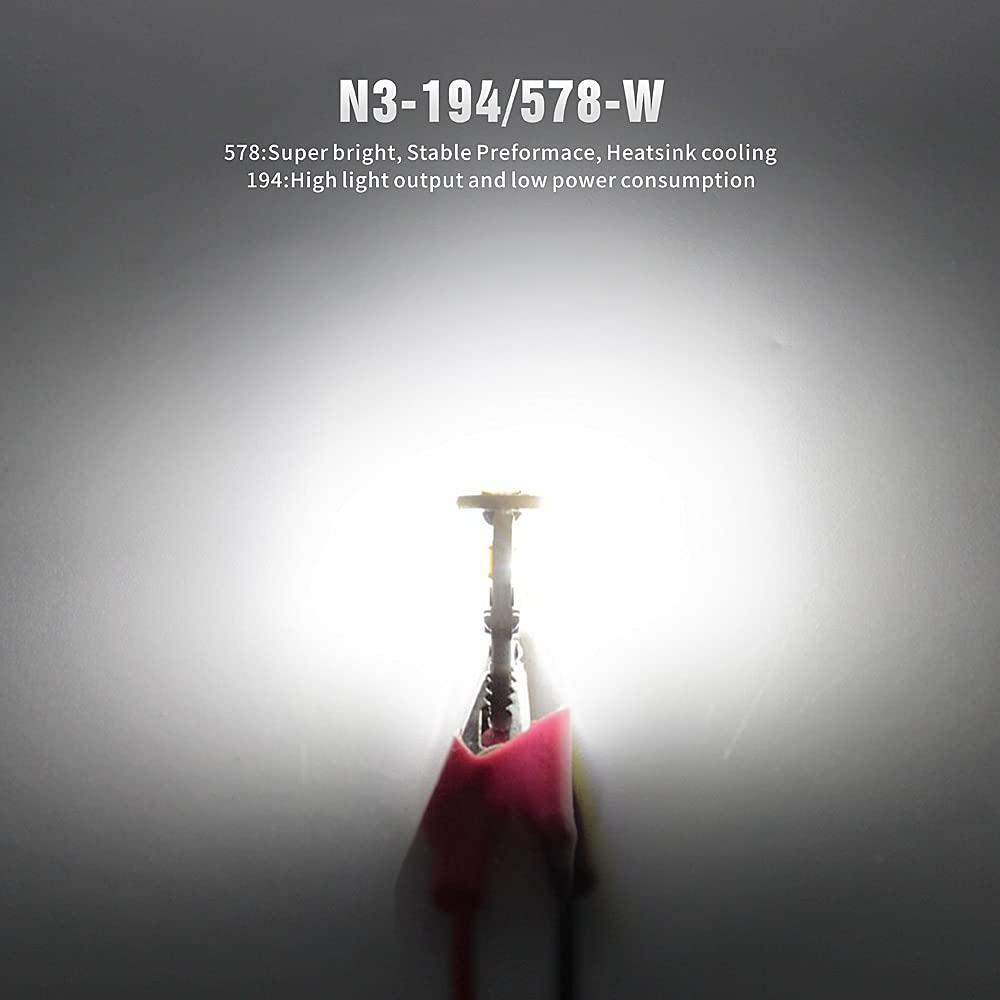 Sir Ius Led N3 578 211-2 212-2 41Mm And 194 168 2825 Combo Led Bulbs White Super Bright 300 Lumens For The Usa Car Truck Interiors Map License Plate Lights Pack Of 10