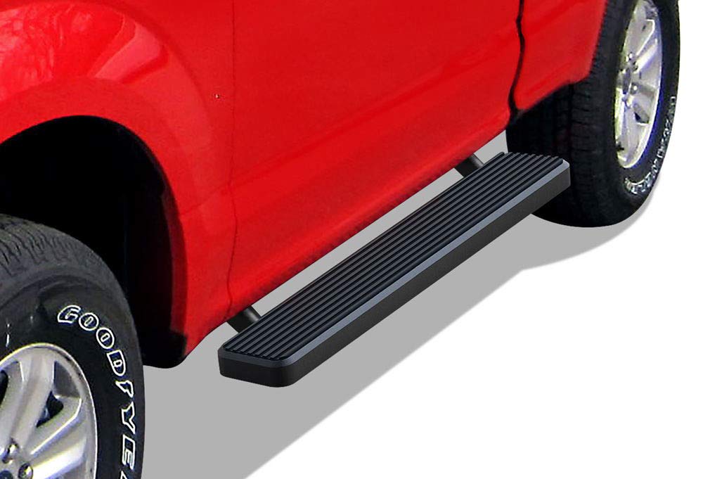 Aps Running Boards 5-Inch Black Compatible With Ford F150 2015-2024 Regular Cab & F-250 F-350 Super Duty 2017-2024 Stainless Steel (Nerf Bars Side Steps Side Bars)