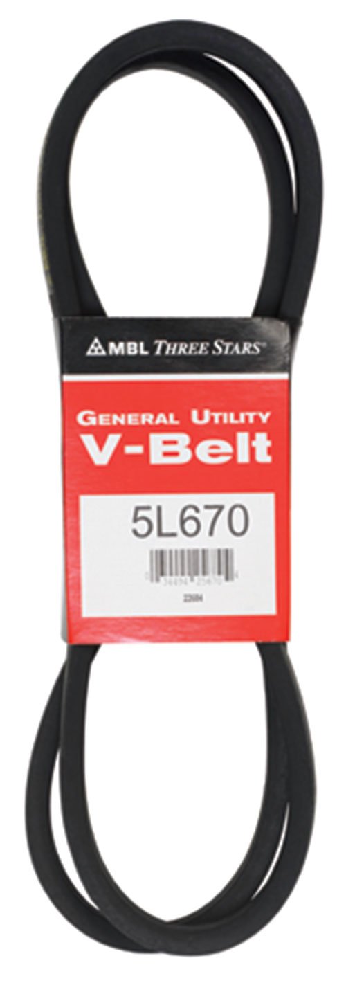 Mbl 5L670 (3670) Fractional Horsepower V-Belt, 5L Section, 2132 Width, 38 Height, 67 Length, Rubber