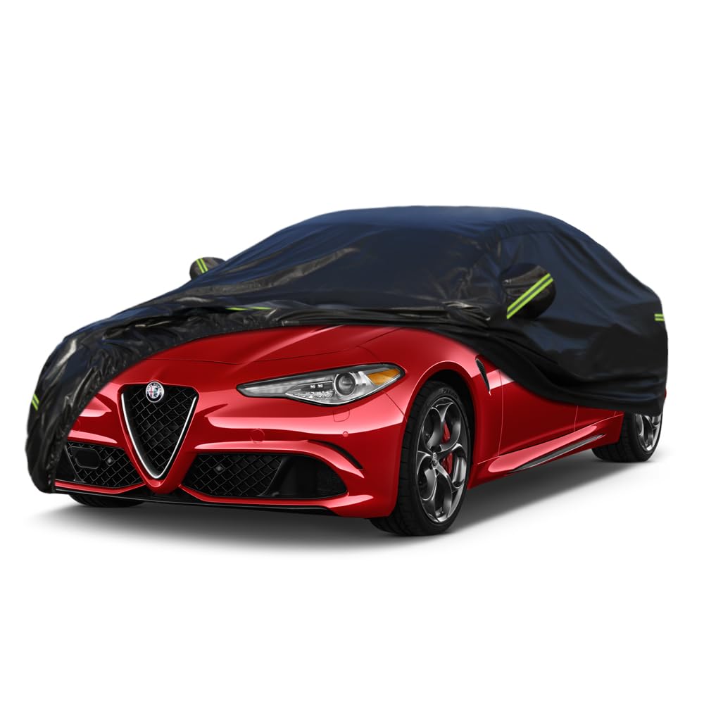 Kaugung 7 Layers Car Cover Custom Fit Alfa Romeo Giulia From 2016 To 2025, Outdoor Waterproof All Weather Sun Rain Dust Snow Pro