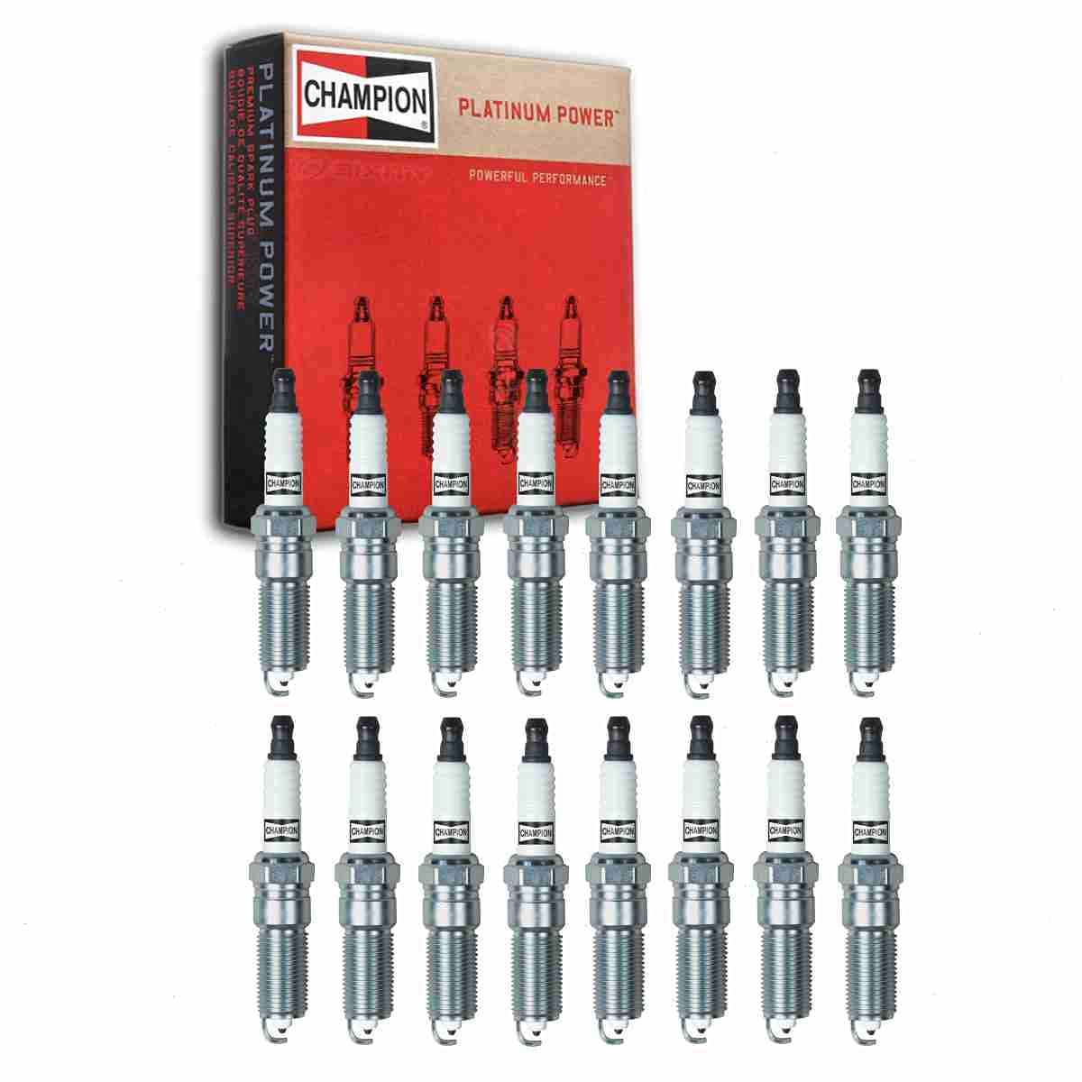 16 pc Champion Platinum Spark Plugs compatible with Dodge Charger 6.1L 6.4L V8 2006-2019