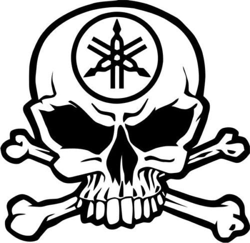 Y Motorcycle Racing Skull Crossbones Car Truck Windows Decor Decal Sticker - Die Cut Vinyl Decal For Windows, Cars, Trucks, Tool
