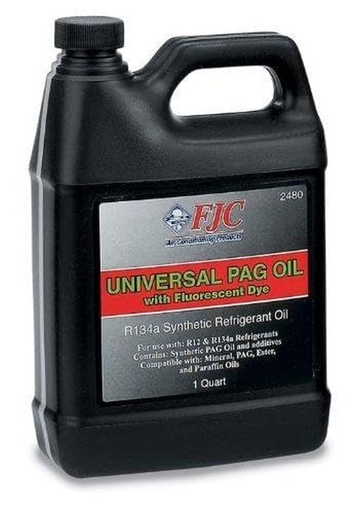 FJC 2480 PAG Universal Oil with Fluorescent Leak Detection Dye (1 Quart), Black, 32 Fluid Ounce