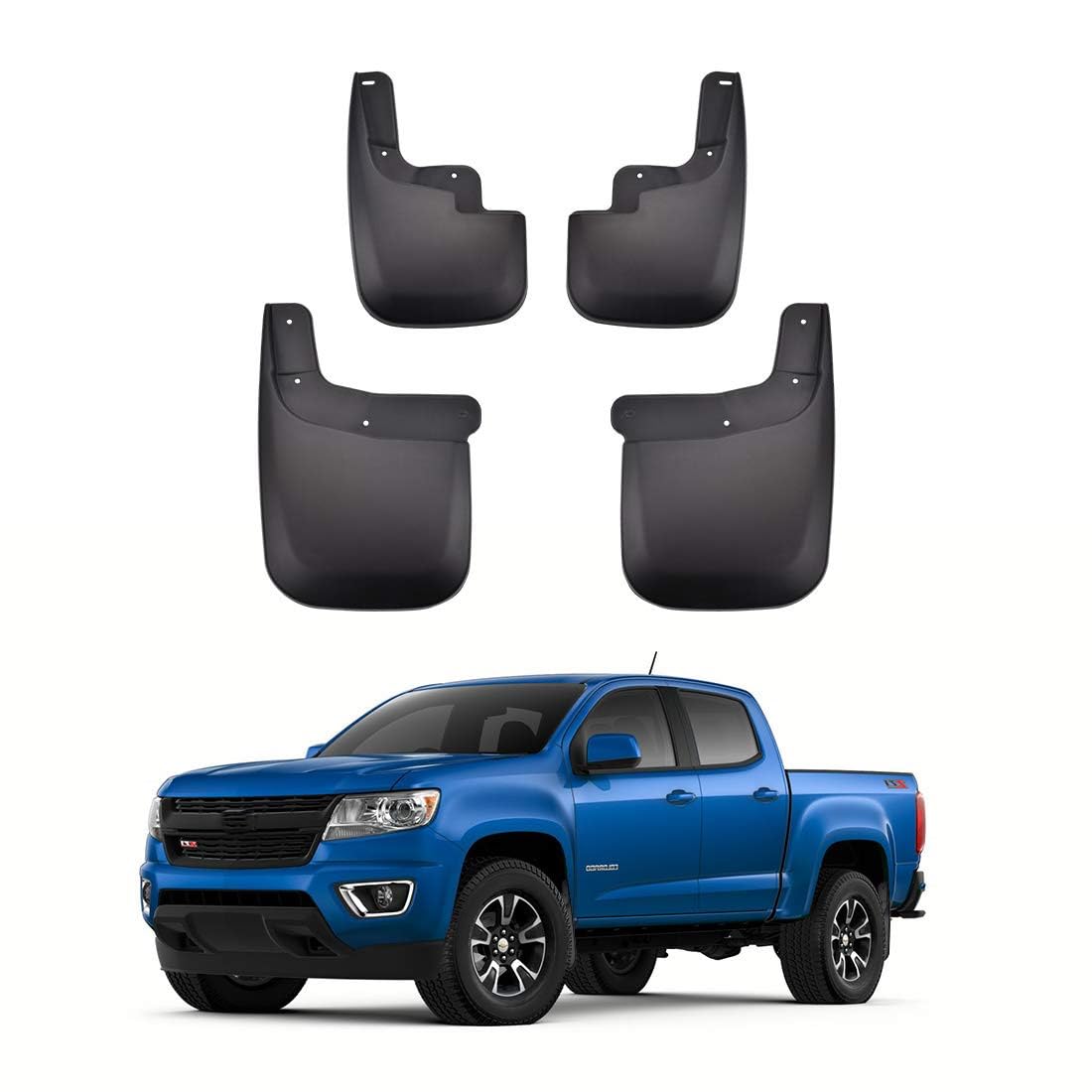 Tecoom Mud Flaps For Chevy Colorado/Gmc Canyon Without Flares 2015-2022 Mud Guards Splash Guards Front And Rear Black Set Of 4