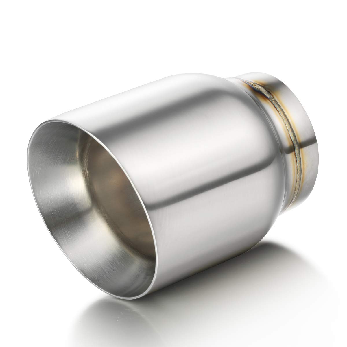 Exhaust Tip 3'' Inlet Dual Wall, A-KARCK Double Wall Tailpipe Tip 3'' Inlet 4'' Outlet 5'' Overall Length Weld On Decorate Car T