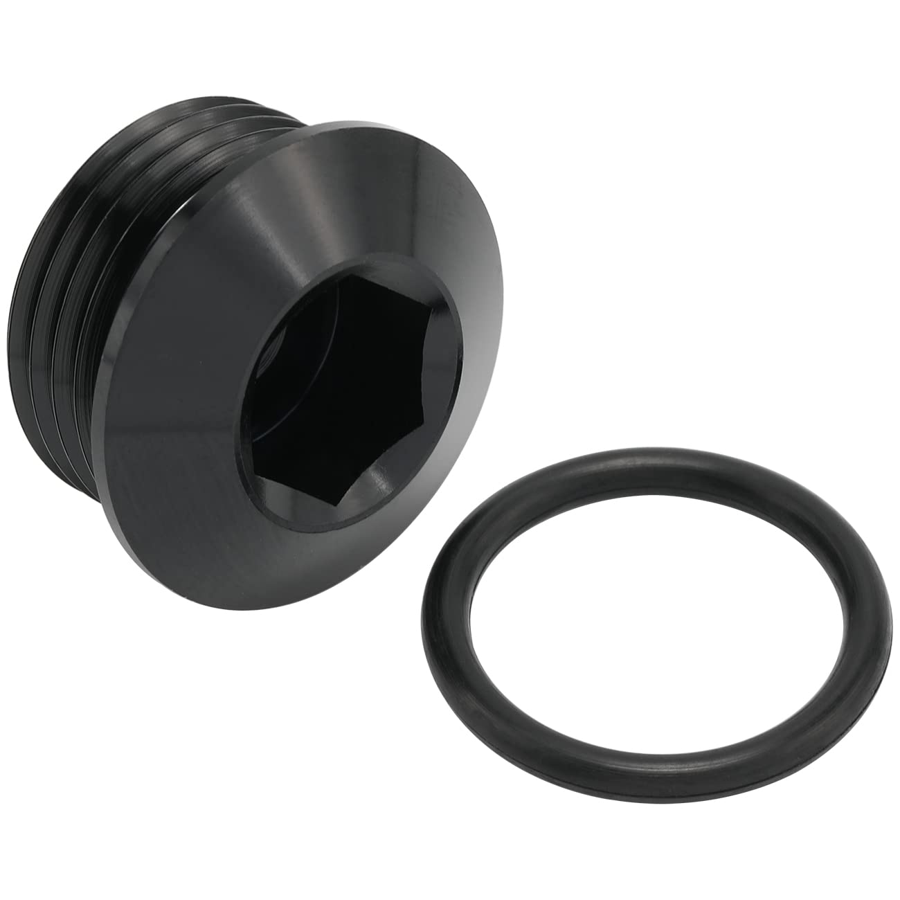 Podavelle 10An 10 Orb O-Ring Seal Boss Socket Port Plug Block Off Fitting Adapter Aluminum Black