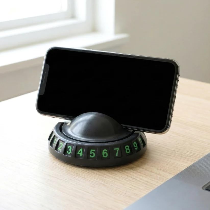 Car Phone Holder Dashboard Mount with Parking Number Plate