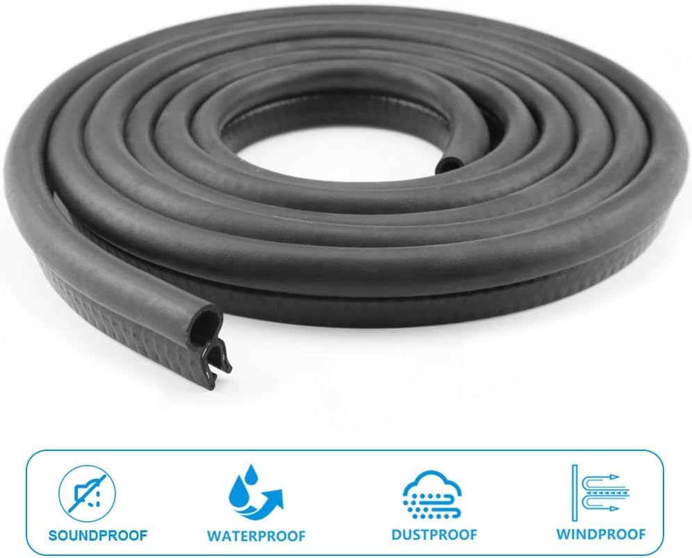 Storystore Automotive Door Weather Stripping 39Ft Car Door Rubber Edge Trim Seal Strip Gasket With Top Car Door Seal Strip For B