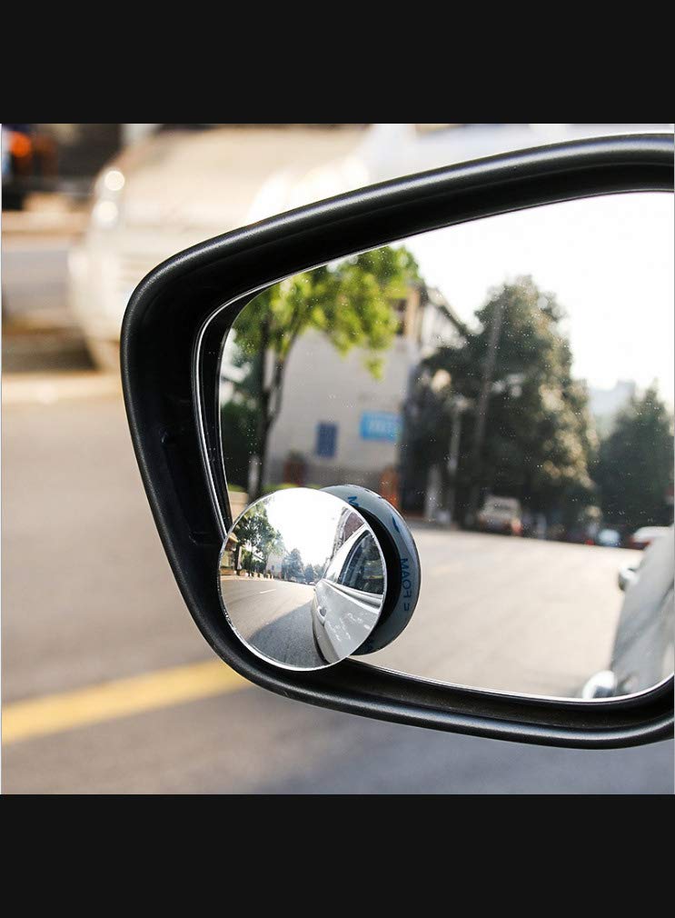 Esreake 2Pcs Small Blind Spot Mirror,2' Round Hd Glass Convex Rear View Mirror,Strong Adhesive Mirror For Car, Van, Suv And Trucks (2'(50Mm), Frameless)