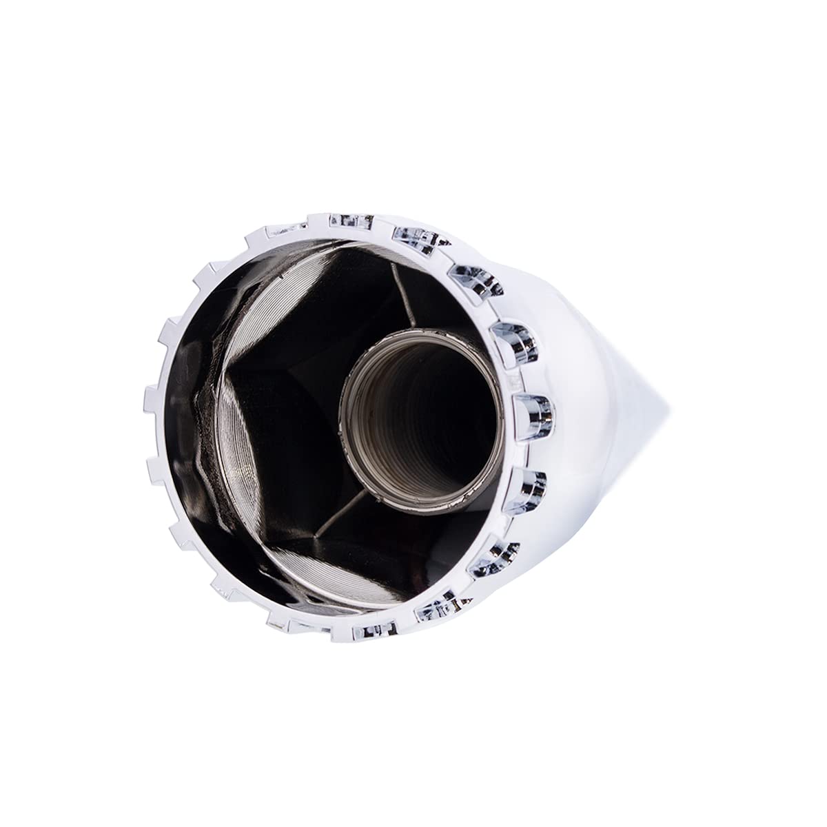 United Pacific 10569 33mm x 4     Chrome Plastic Super Spike Thread-On Nut Covers Caps, 33mm Thread-On Lug Nut Fitting, Truck Ac