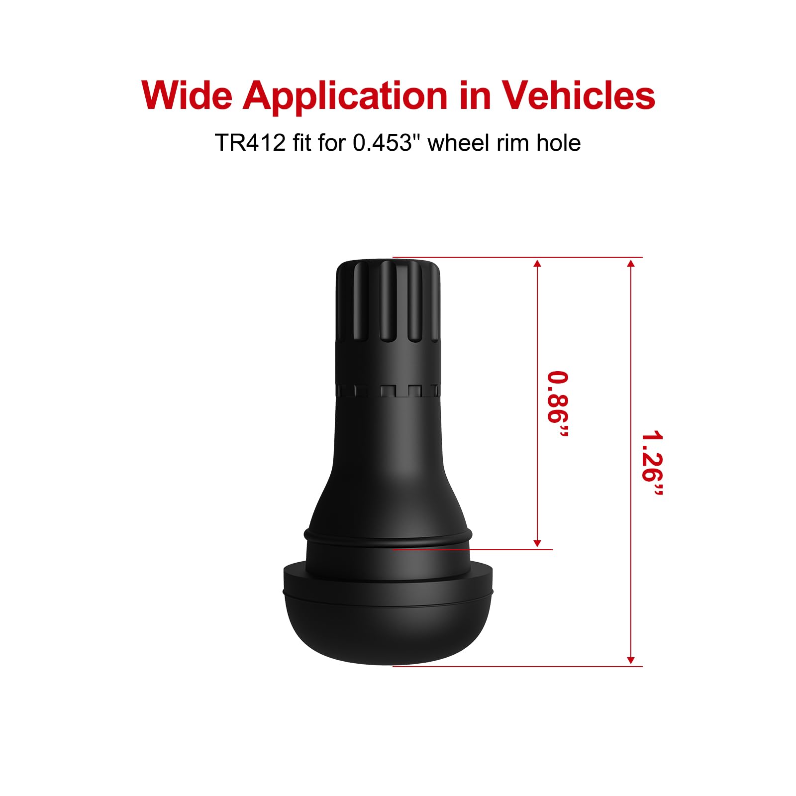 Sunsoul Tr412 Brass Stem Epdm Rubber Snap-In Short Tire Valve Stem For 0.453 Inch 11.5Mm Rim Holes, Pack Of 5Pcs Valves