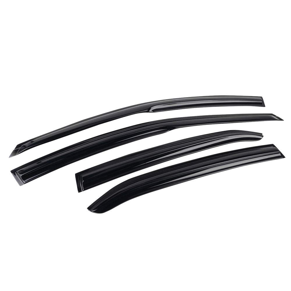Tape On Outside Mount Window Visors Compatible With 2018-2024 Toyota Camry, Acrylic Unpainted Air Deflector Sun Rain Guard 4Pc B