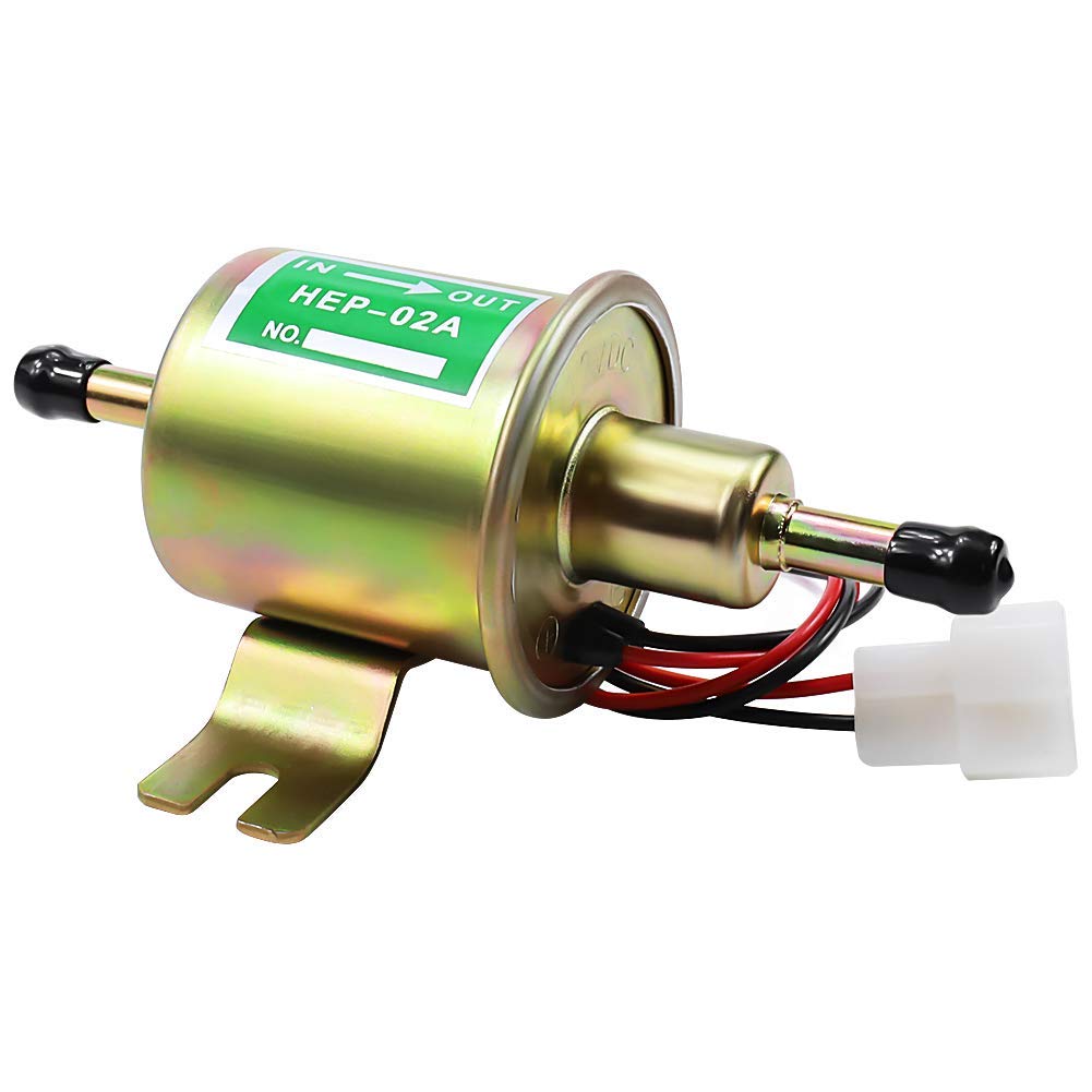 SOLLON 12V Electric Fuel Pump - Low Pressure Inline Transfer Pump for Lawn Mower, Gas & Diesel Engine, 2.5-4psi HEP-02A