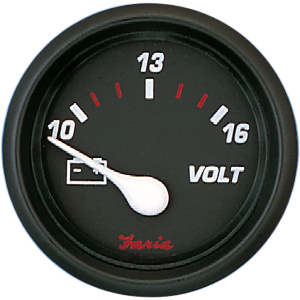 Faria Beede Instruments 14605 Pro Voltmeter Gauge - 10-16 Vdc - Red, 2''