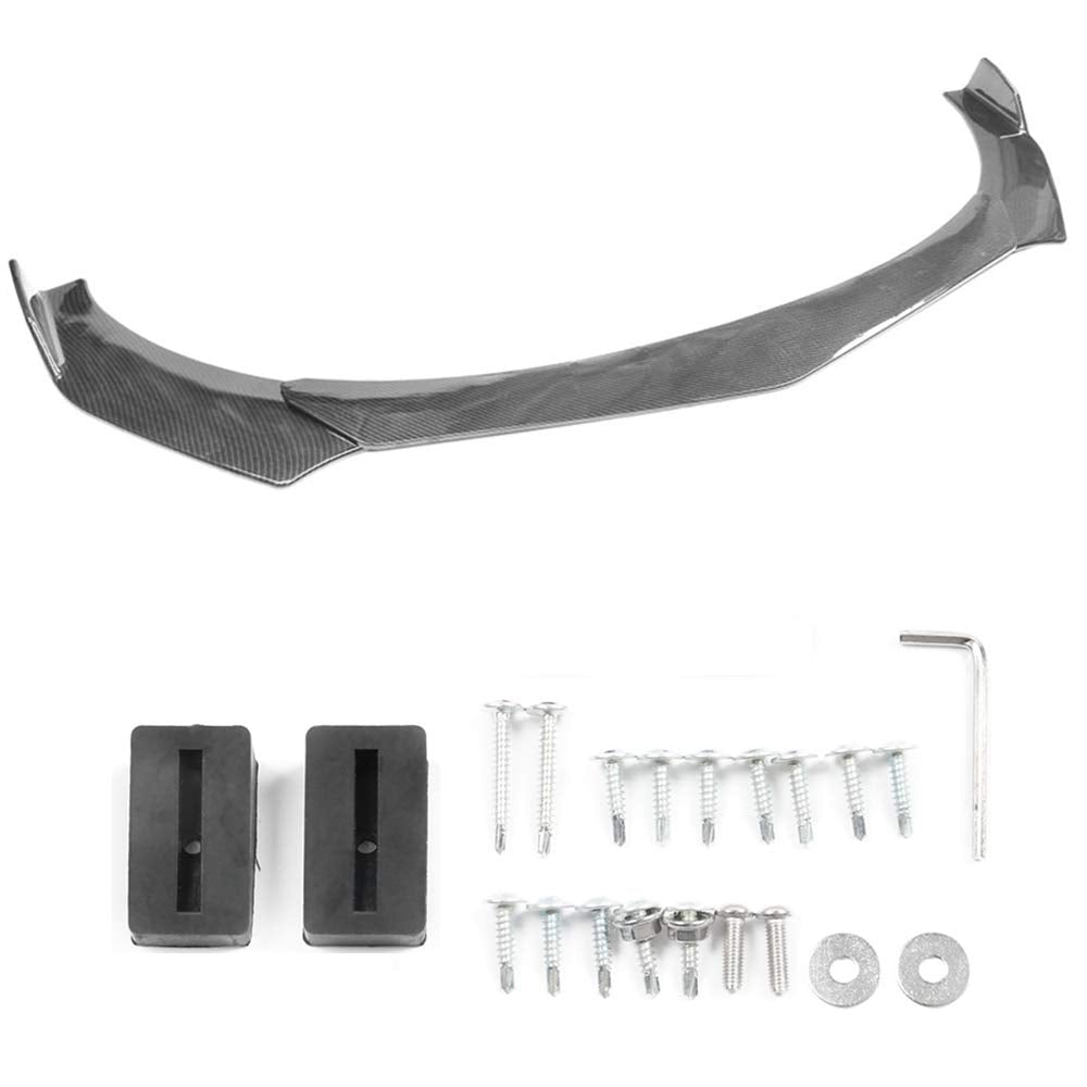 IKON MOTORSPORTS, Compatible with 62''-66'' Width Car, Adjustable B Style Front Bumper Lip Chin Splitter Spoiler Air Dam Carbon