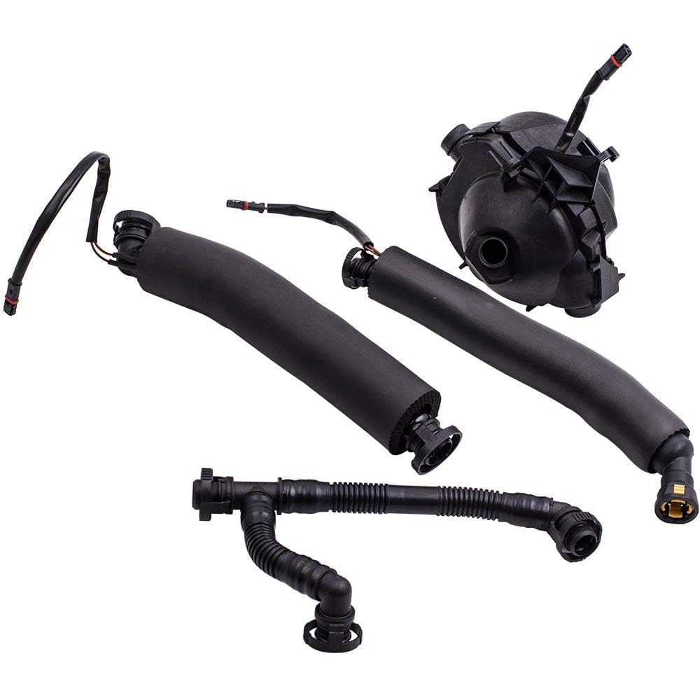 Ensun Crankcase Vent Valve Oil Separator with Breather Hose Kit Set Compatible with N52 E90 E91 E60 E61 E85 E86