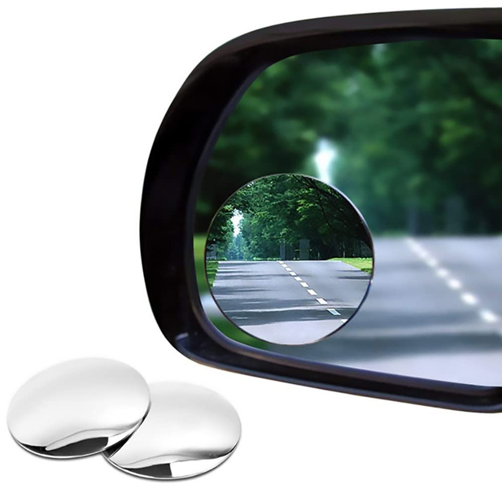 Blind Spot Car Mirror 2 Pack-2 Inch Round Rear View Convex Mirrors For Cars/Suvs/Motorcycles/Trucks/Trailers/Snowmobiles/Bicycle