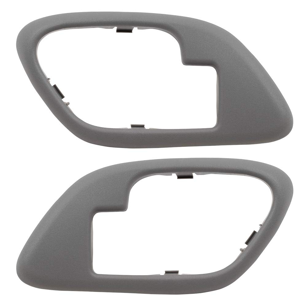 Brock Replacement Pair Set Inside Inner Gray Door Handle Trim Bezels Compatible With 1995-2002 C/K Old Body Style Pickup Truck 1