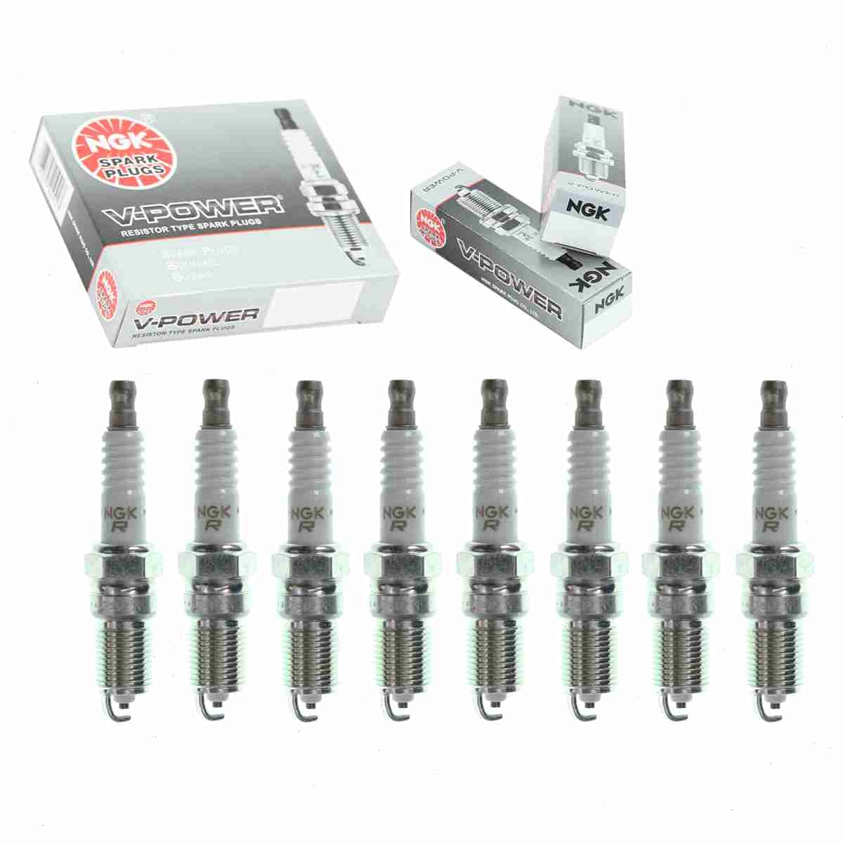 8 pc NGK V-Power Spark Plugs compatible with Cadillac DTS 4.6L V8 2006-2011