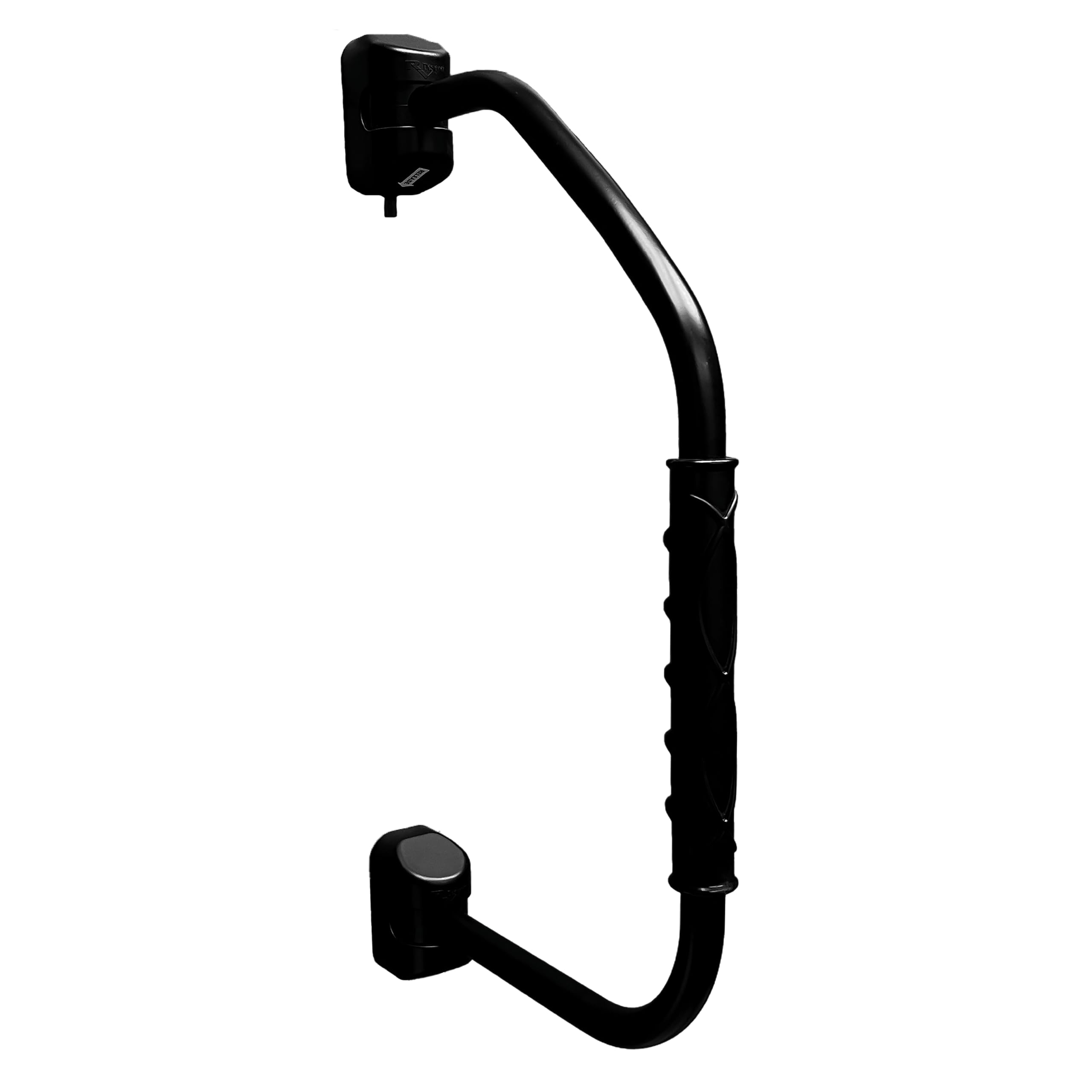 Rv Designer R227 Gripsafe Handrail Assist - Locking Folding Aluminum Grab Handle With Notched Grip - Safe Entry Assist For Rv Door - Easy Installation, 27 Inch, Black