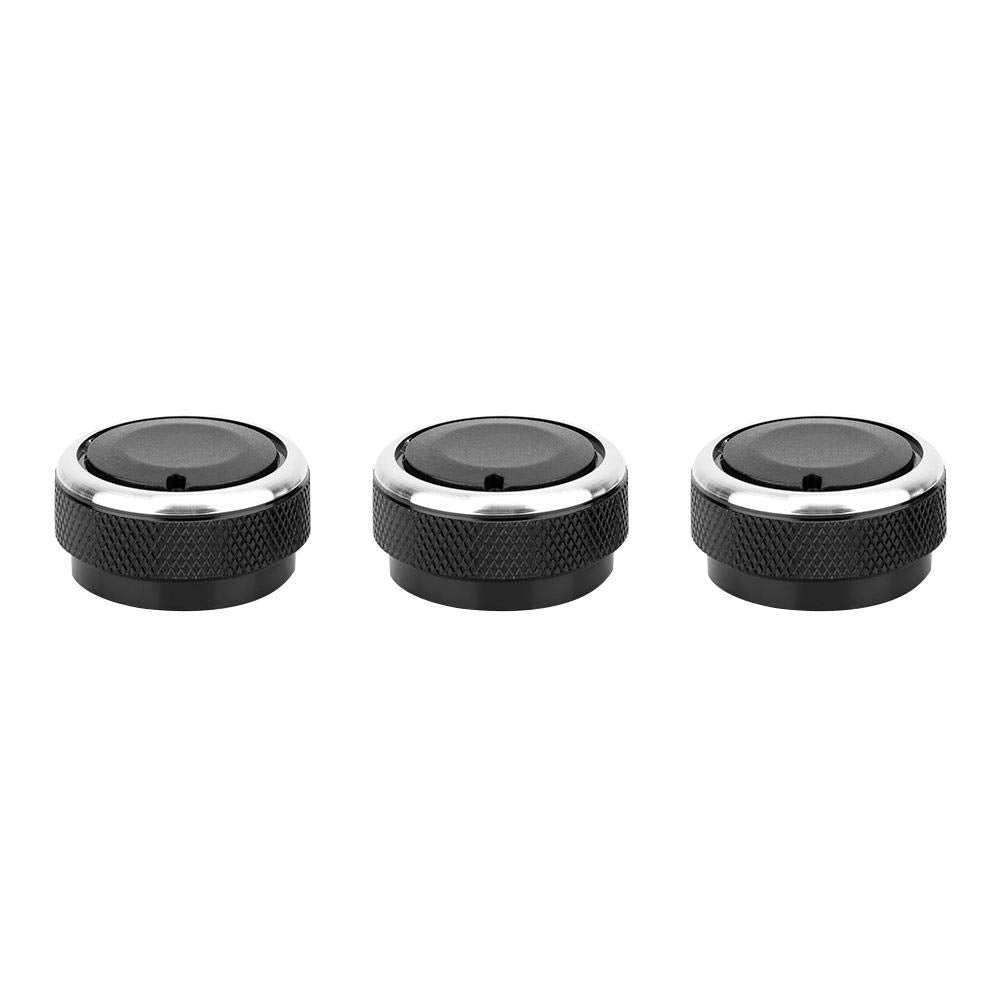 Control Switch Knob, 3Pcs Abs Aluminum Alloy Car Air Conditioning Heat Control A/C Switch Knob For Toyota Tacoma Vios 02-14