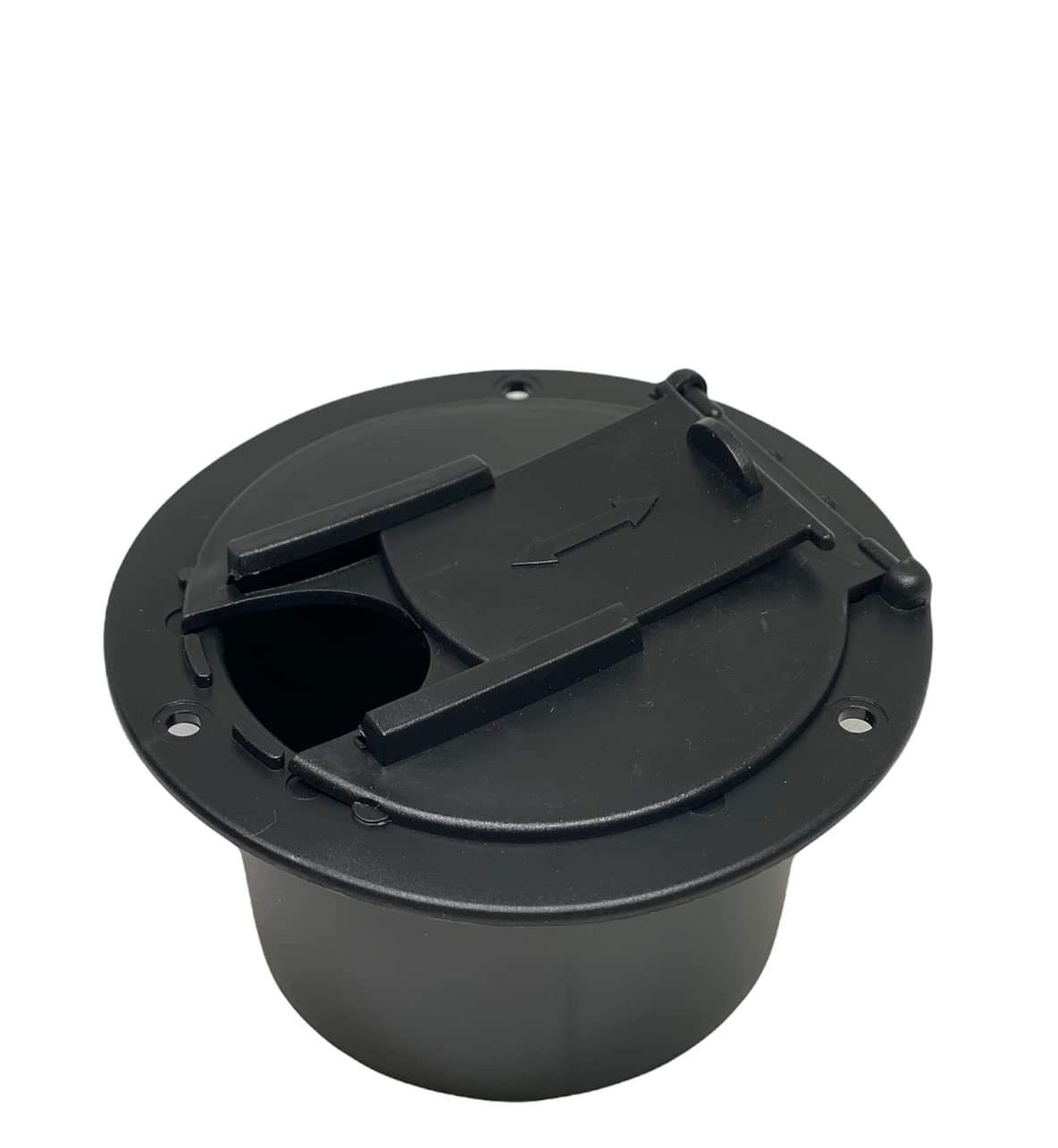 NU-SET | RV Electrical Cable Hatch | Electrical Cable Hatch | RV Accessories & Door Hardware, (Black) (RV011B)