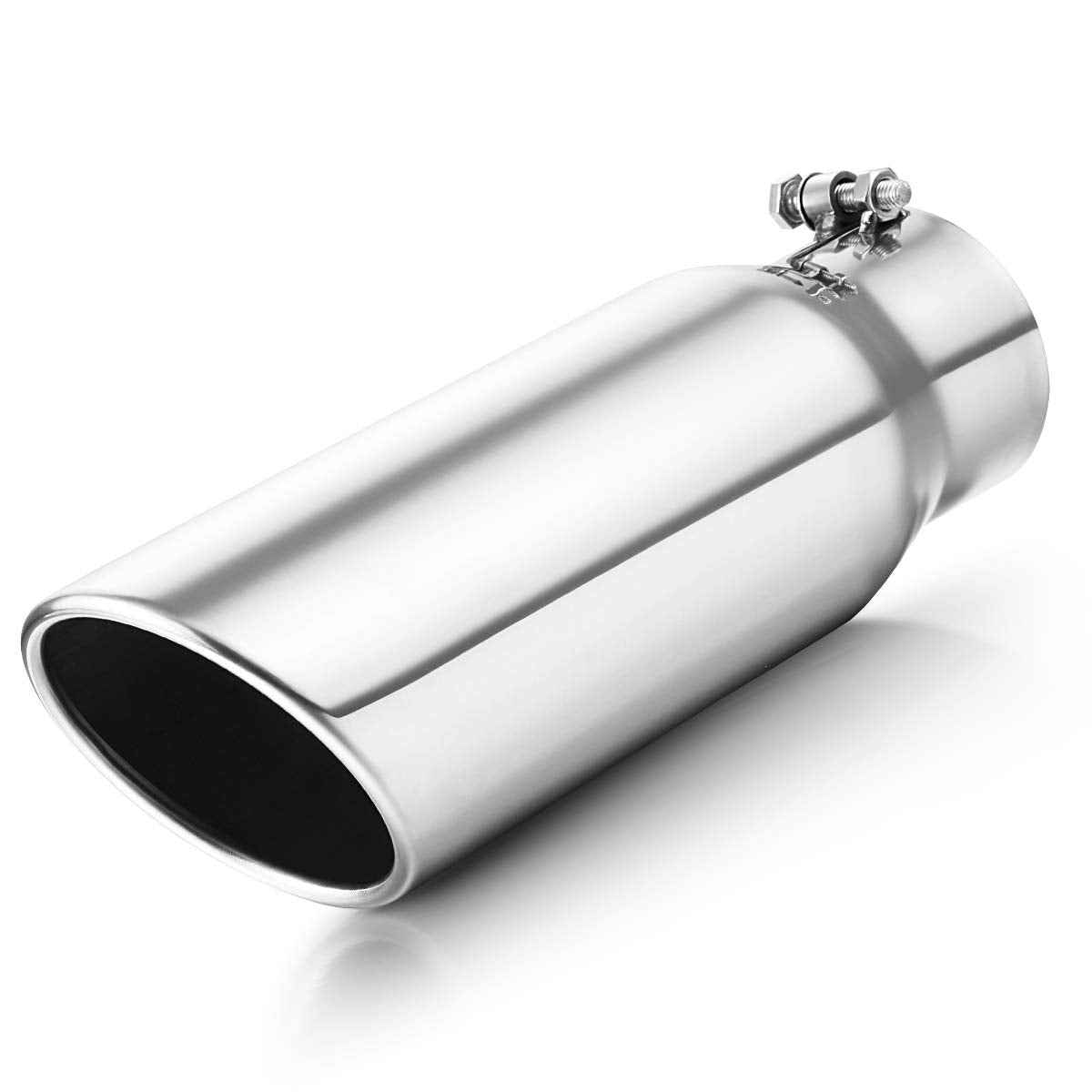 A-Karck Exhaust Tip 3 Inch Inlet, Bolt On 3'' Inlet 4'' Outlet 12'' Long Exhaust Tip Stainless Steel Polished Finish For Tailpip