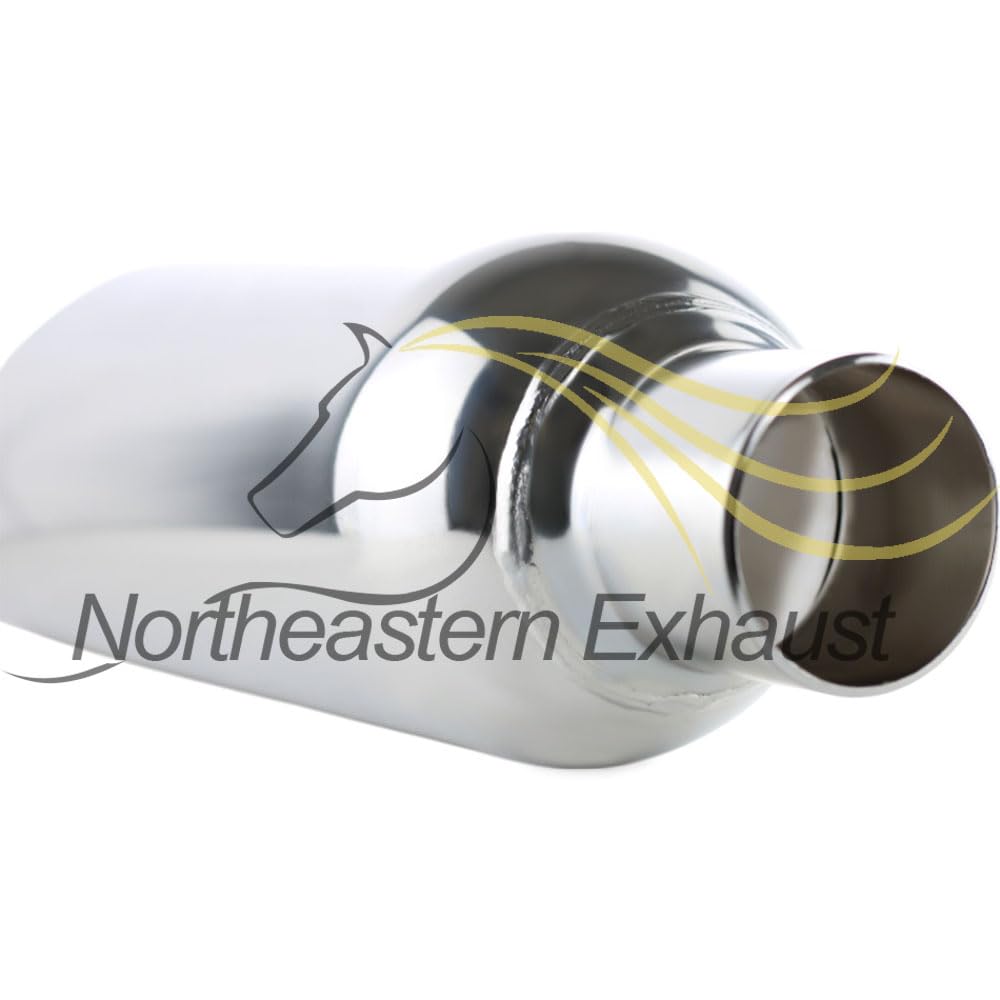 Northeastern Exhaust | Stainless Steel Exhaust Tip Universal Angle Cut 5 Inch Chrome Exhaust Tip (2.5' ID x 5' OD x 17' Long) | Automotive Replacement Part