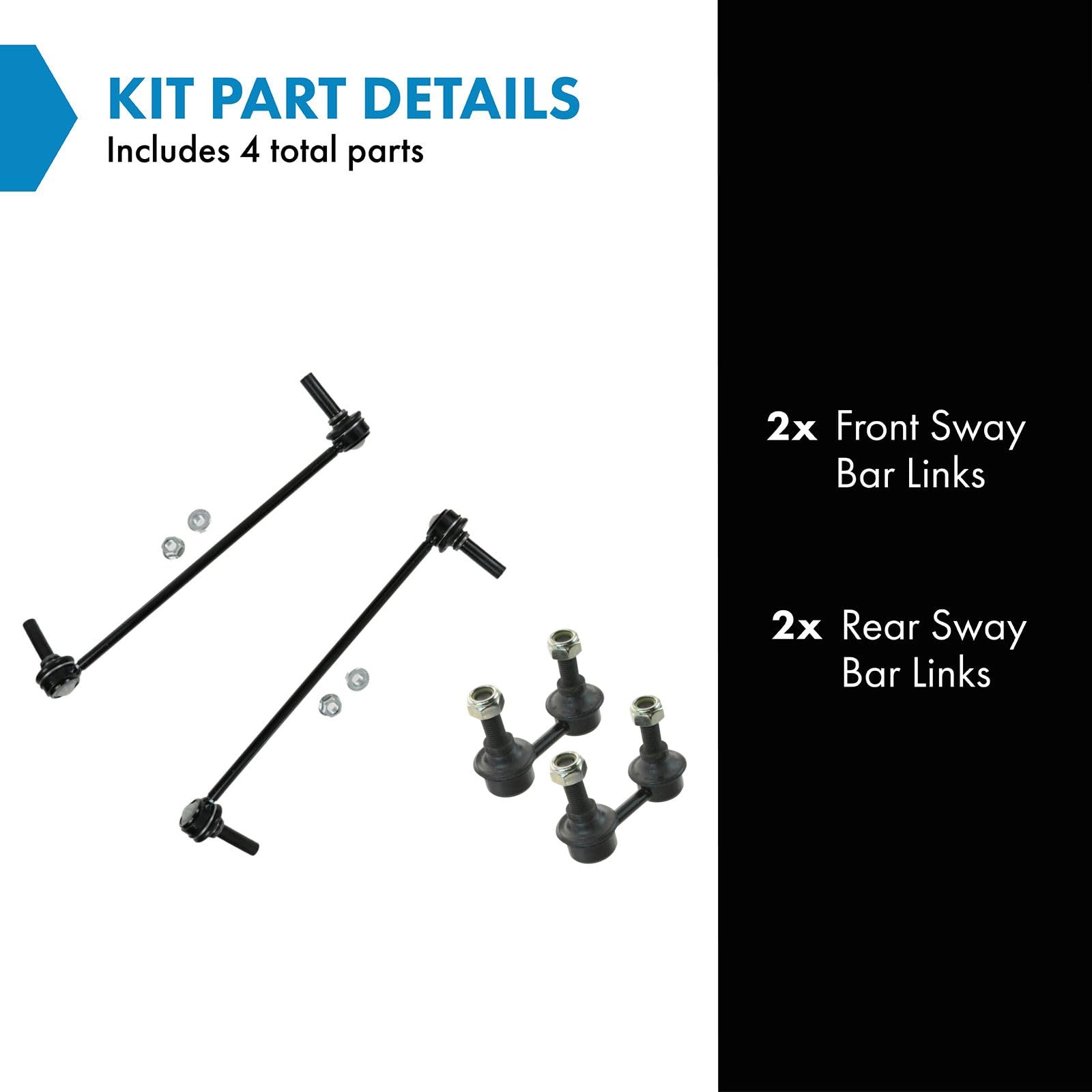 Trq Front & Rear Sway Bar Stabilizer Link Set Compatible With 2000-2006 Bmw X5