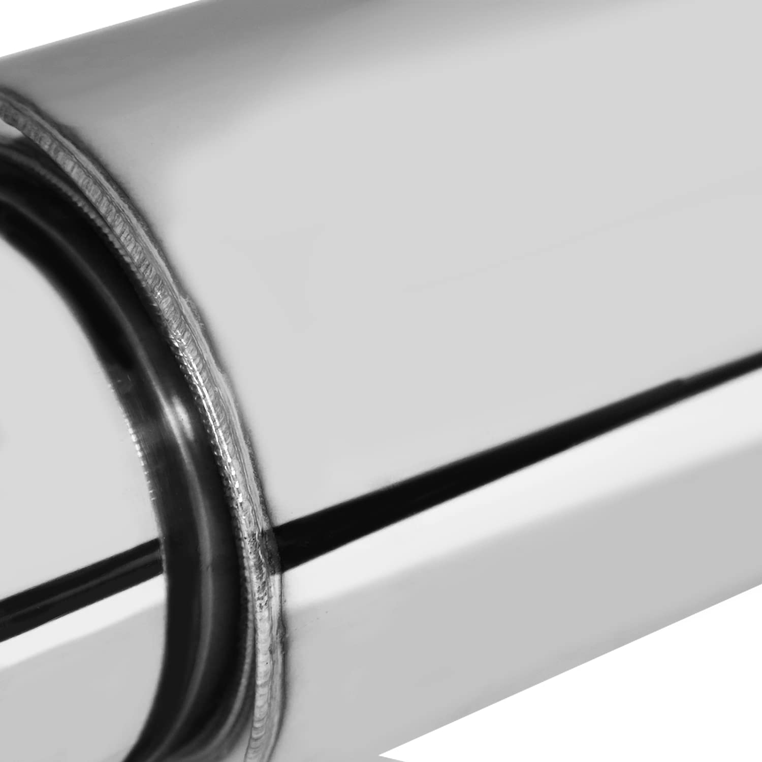 Spec-D Tuning Universal 4&quot; Slant Burn Tip Fireball Style Racing Exhaust Muffler Stainless Steel +HP