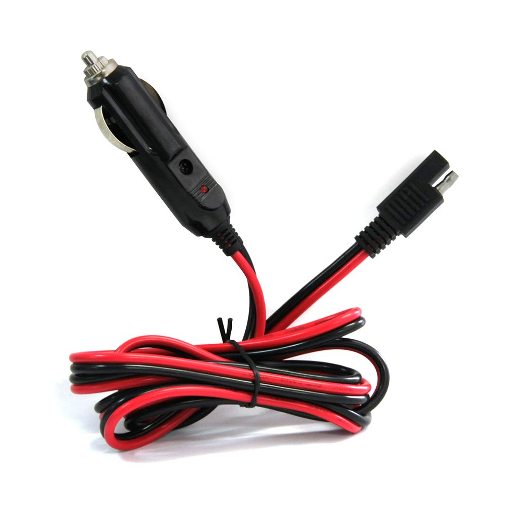 Cigarette Lighter SAE Battery Charger Cable, 16AWG 12V Cigarette Lighter Plug to SAE Quick Release Adapter Extension Charging Ca