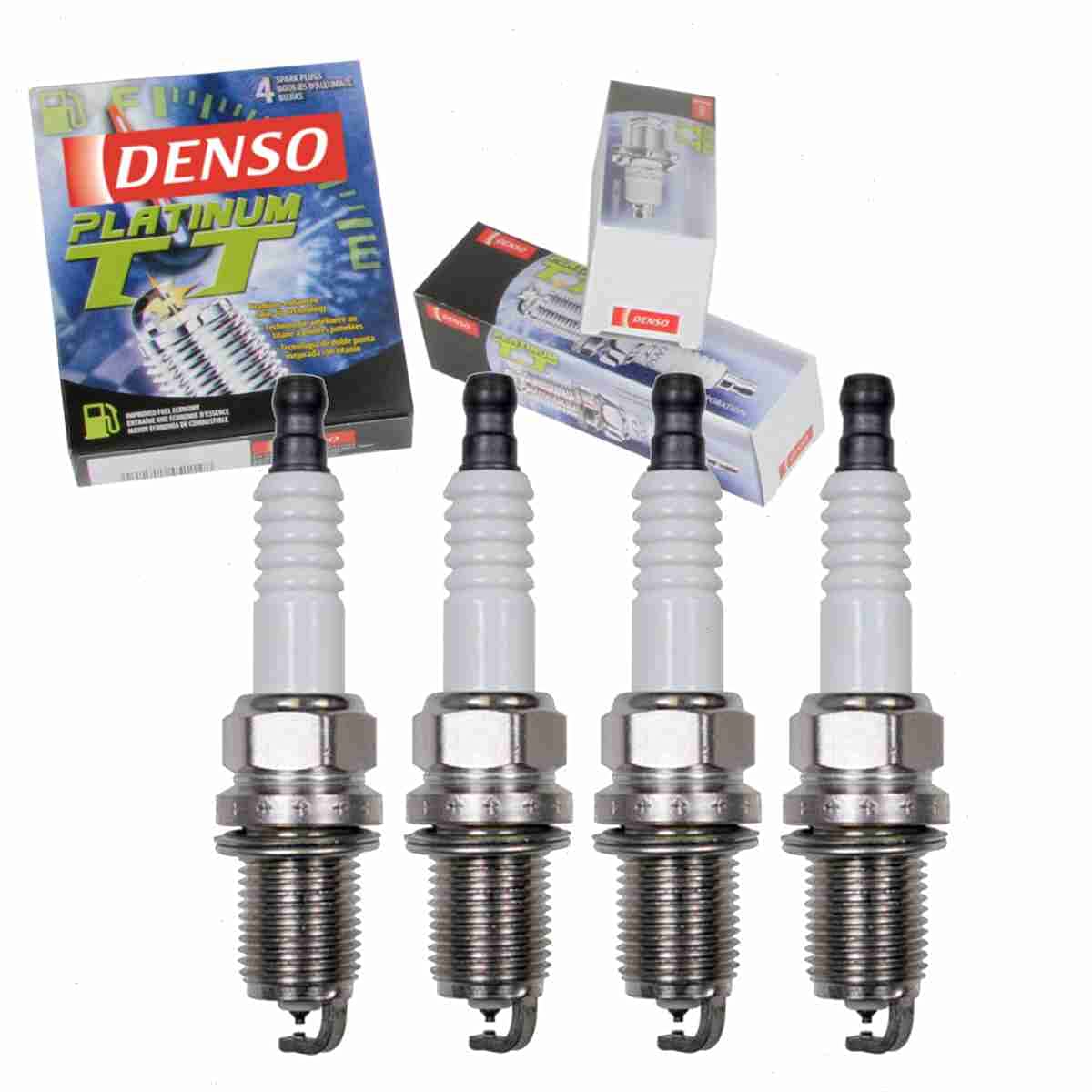 4 pc DENSO Platinum TT Spark Plugs compatible with Honda Element 2.4L L4 2003-2011