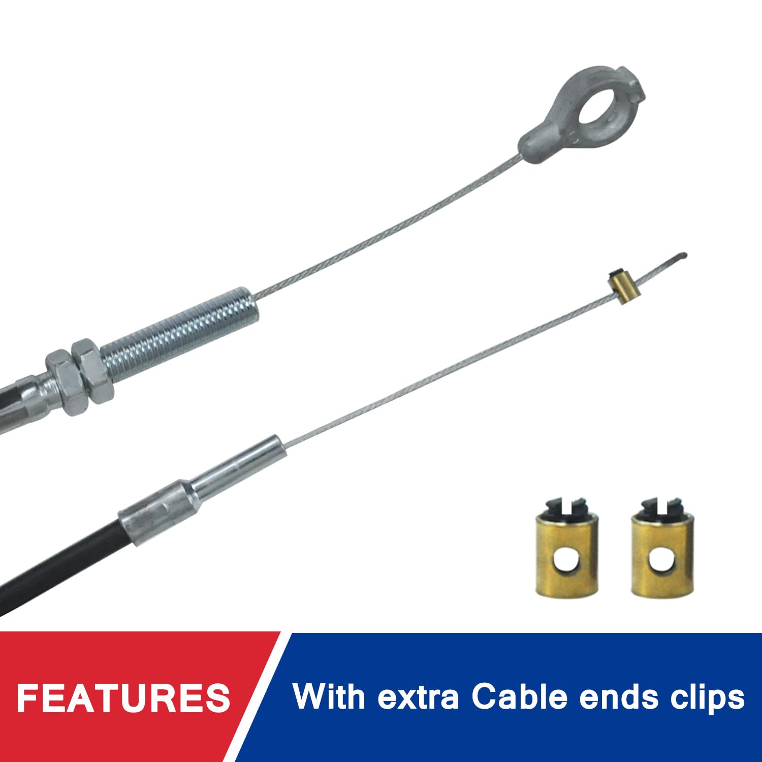 HOOUP 71 Inch Throttle Cable Ends Kit for Manco Dingo ASW 8252-1390 American Sportworks Kandi Yerf Dog Go Kart Cart Golf Cart Pr