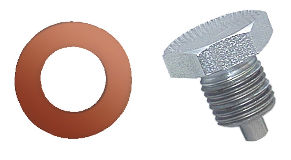 Moroso 97002 Replacement Oil Pan Drain Plug, 1/2-20, Clear Zinc Steel W/Copper Washer