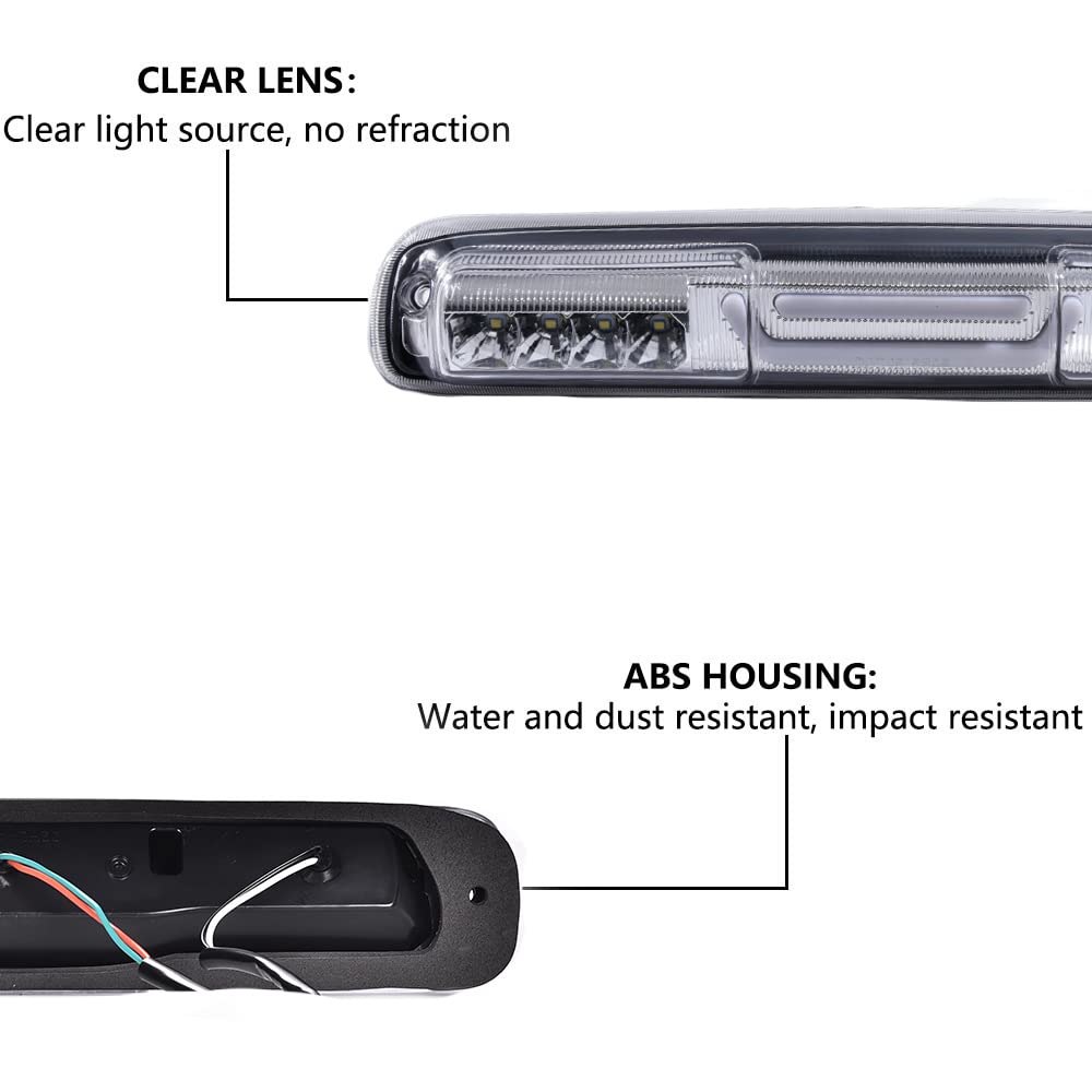 Pit66 3Rd Brake Light Compatible With Chevy Silverado 1500 2500 3500 & Hd Models (99-06 Silverado/Sierra)