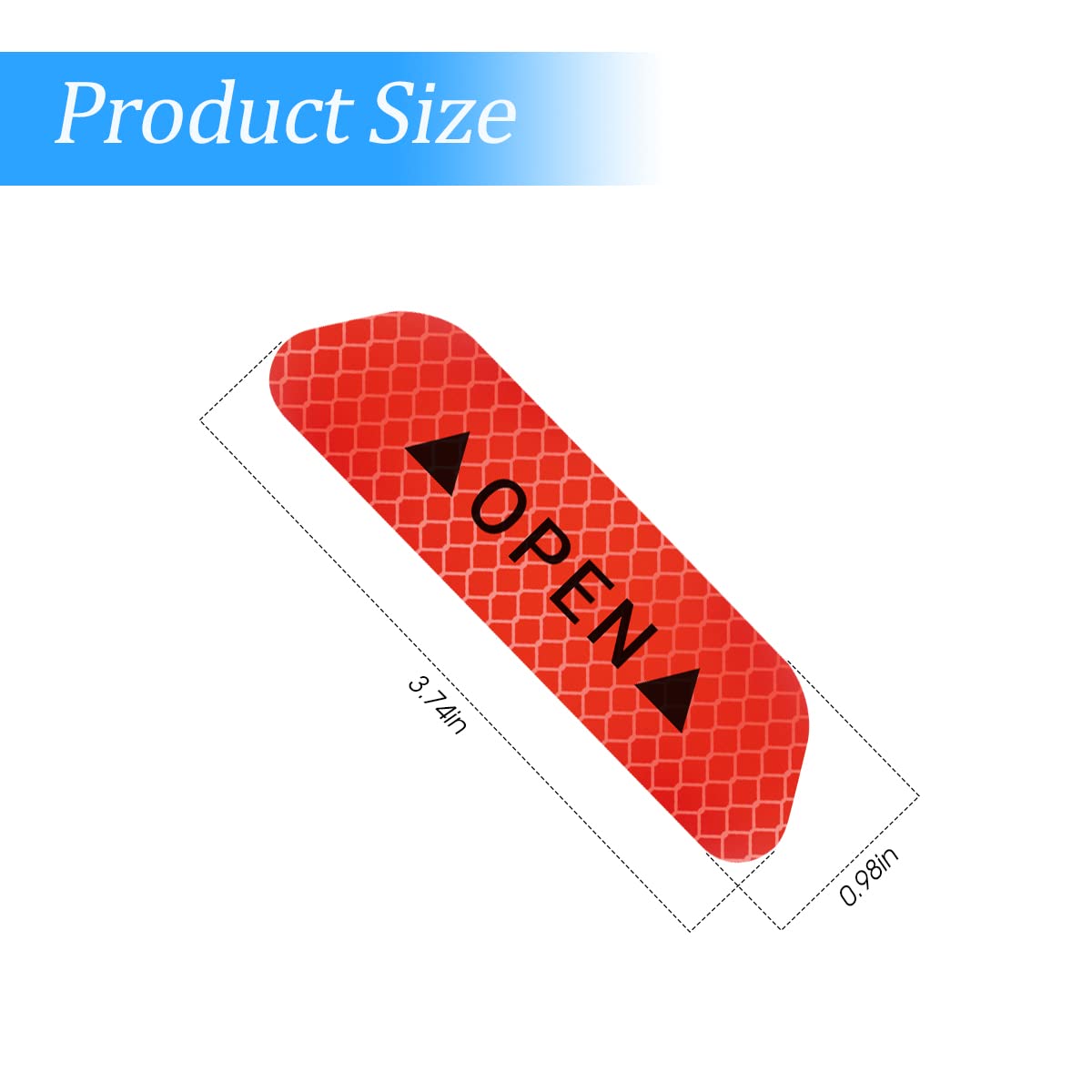 4Pcs Reflective Open Warning Stickers For Car Door, Night Visibility Auto Safety Prompt Decals, 3.6 Inch Anti-Collision Protective Strip Tape, Car Accessories Universal For Truck, Suv, Van (Red)